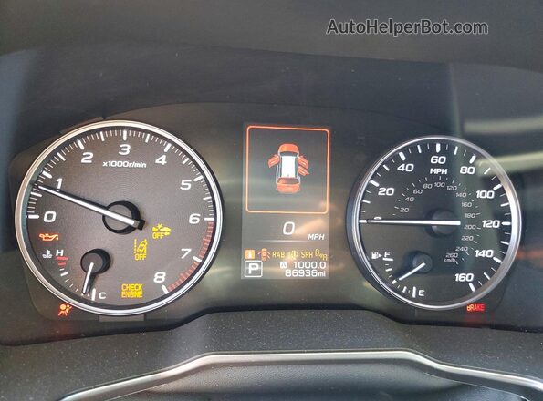 4S4BTANC6L3144336 2020 SUBARU OUTBACK Silver Вид щитка приладів