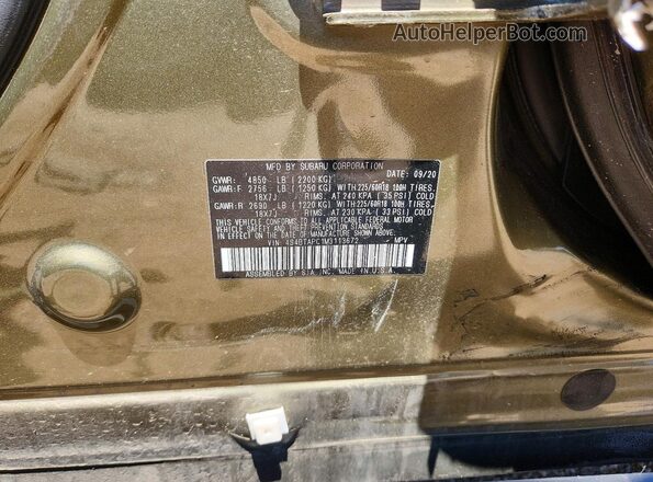 4S4BTAPC1M3113672 2021 SUBARU OUTBACK Green Engine compartment view