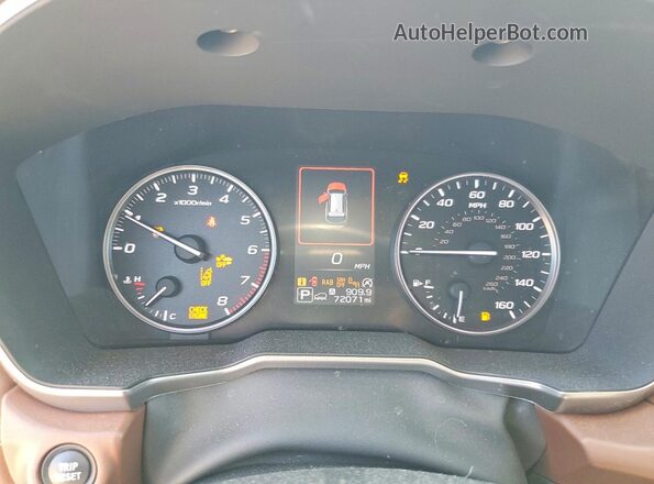 4S4BTAPC9L3156039 2020 SUBARU OUTBACK Gray Widok zestawu wskaźników