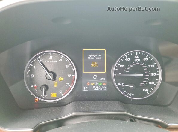 4S4BTGPD1M3229157 2021 SUBARU OUTBACK Gray Вид щитка приладів