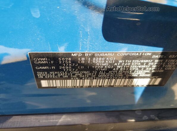 4S4BTGUD2P3203627 2023 SUBARU OUTBACK Blue ძრავის განყოფილების ხედი