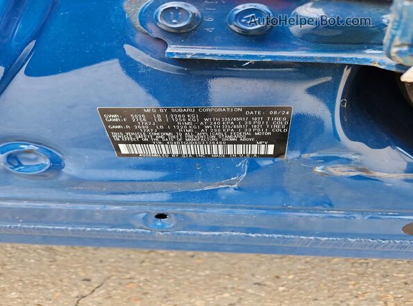 4S4BTGUD6S3136460 2025 SUBARU OUTBACK Blue Vista de la etiqueta del VIN
