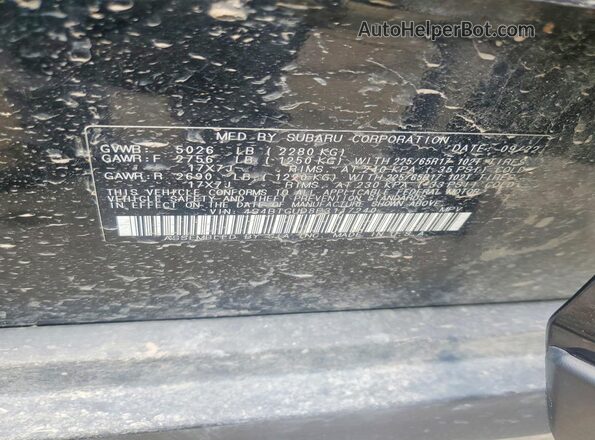 4S4BTGUD8P3117240 2023 SUBARU OUTBACK Black Vista de la etiqueta del VIN