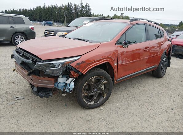 4S4GUHL62S3740969 2025 SUBARU CROSSTREK Orange წინა მარცხენა ხედი სამი მეოთხედიდან