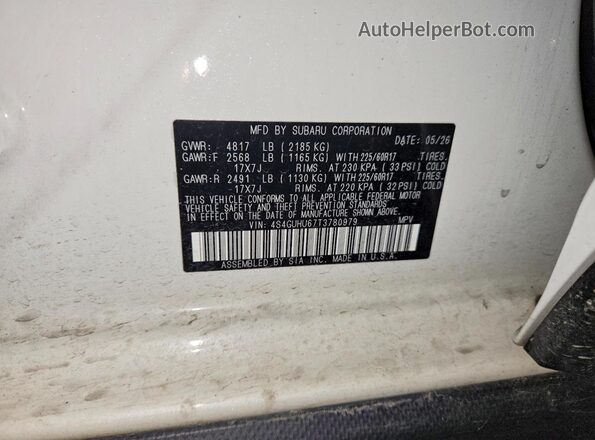 4S4GUHU67T3780979 2026 SUBARU CROSSTREK White ძრავის განყოფილების ხედი