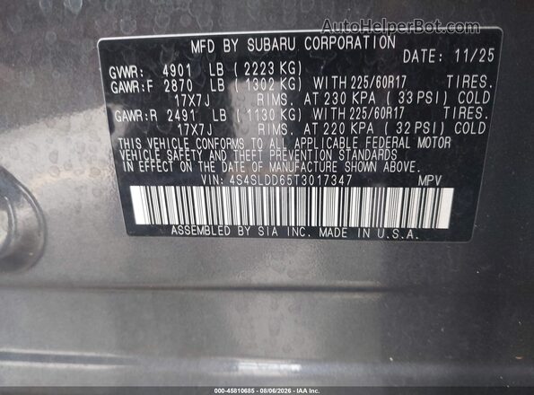 4S4SLDD65T3017347 2026 SUBARU FORESTER Серый Вид подкапотного пространства