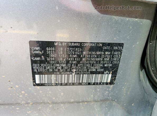 4S4WMACD4P3461645 2023 SUBARU ASCENT Silver სალონის 360-გრადუსიანი ხედი