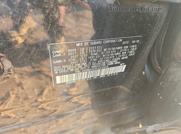 4S4WMAHD6K3428468 2019 SUBARU ASCENT Black Շարժիչի բաժամունքի տեսք