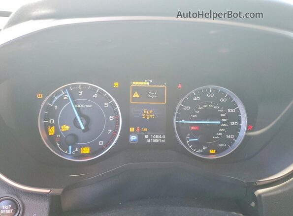 4S4WMARD9L3461805 2020 SUBARU ASCENT White ხელსაწყოთა პანელის ხედი