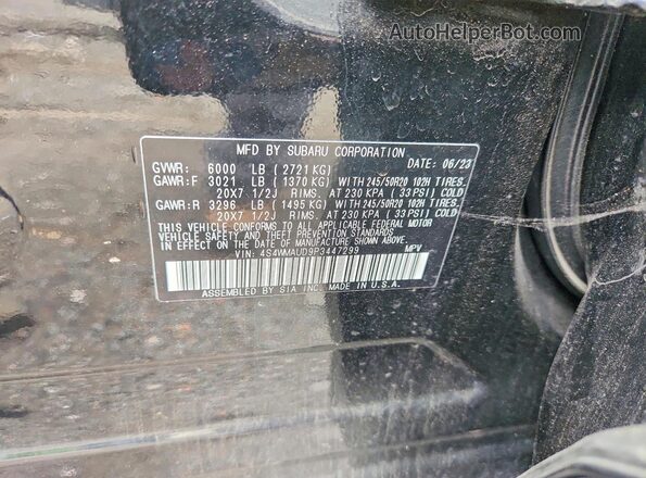 4S4WMAUD9P3447299 2023 SUBARU ASCENT Black Вид наклейки з VIN-кодом