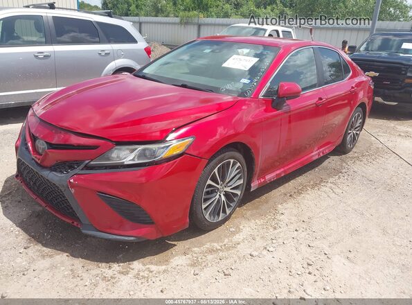 4T1B11HK5KU212787 2019 TOYOTA CAMRY Red წინა მარცხენა ხედი სამი მეოთხედიდან