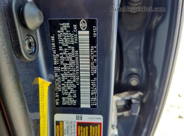 4T1B21FB3KU006206 2019 TOYOTA AVALON Gray Vista del compartimento del motor