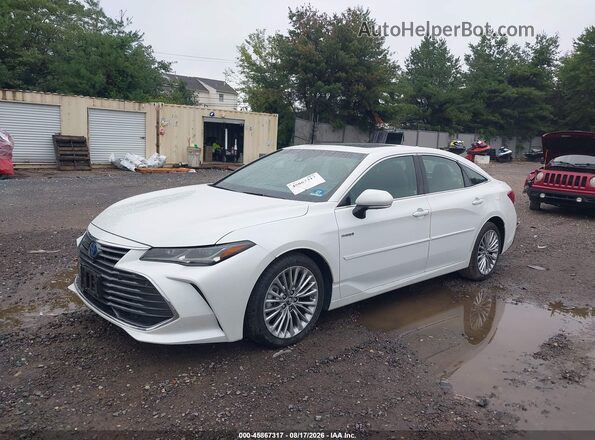 4T1B21FB8KU002197 2019 TOYOTA AVALON HYBRID White წინა მარცხენა ხედი სამი მეოთხედიდან
