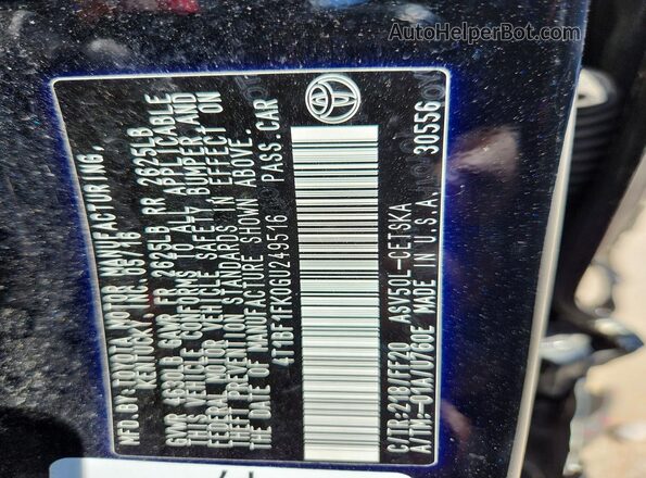 4T1BF1FK0GU249516 2016 TOYOTA CAMRY Black Вид підкапотного простору