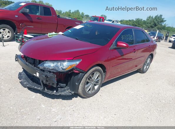 4T1BF1FK1GU547508 2016 TOYOTA CAMRY Red წინა მარცხენა ხედი სამი მეოთხედიდან