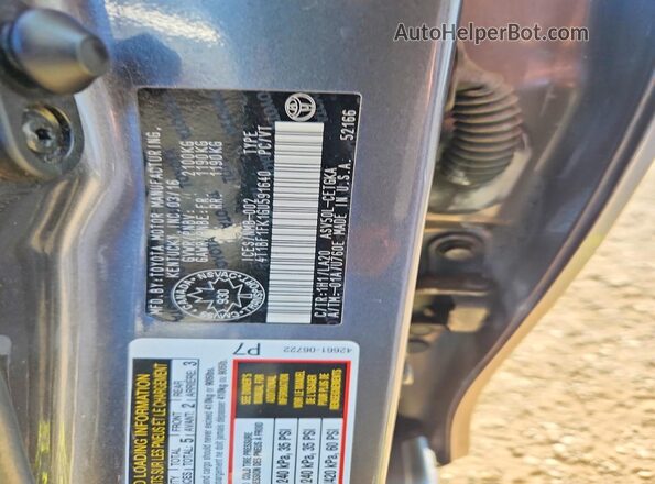 4T1BF1FK1GU591640 2016 TOYOTA CAMRY Gray VIN კოდის სტიკერის ხედი