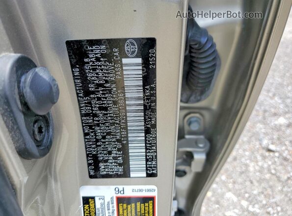 4T1BF1FK2GU136361 2016 TOYOTA CAMRY Tan Widok komory silnika