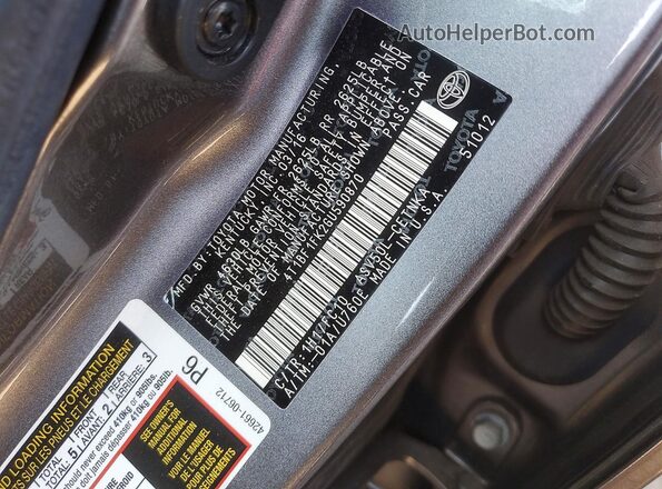 4T1BF1FK2GU590870 2016 TOYOTA CAMRY Серый Вид наклейки с VIN-кодом