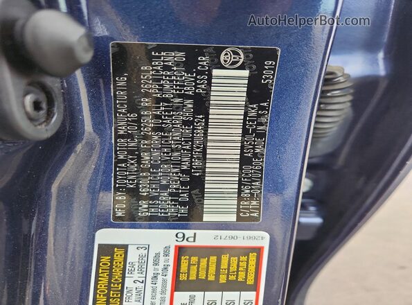 4T1BF1FK2HU684524 2017 TOYOTA CAMRY Blue Widok komory silnika