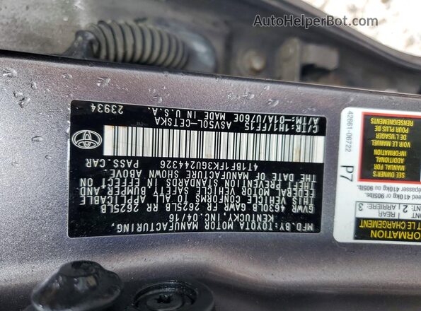 4T1BF1FK3GU244326 2016 TOYOTA CAMRY Silver Engine compartment view