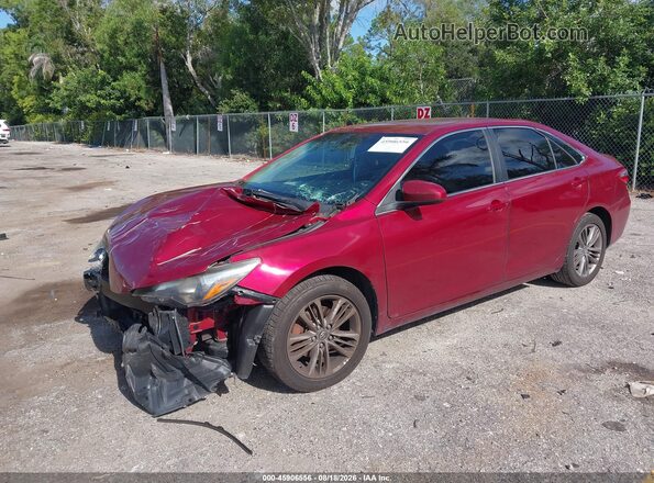 4T1BF1FK3HU734136 2017 TOYOTA CAMRY Red Առջևի ձախ երեք քառորդ տեսարան