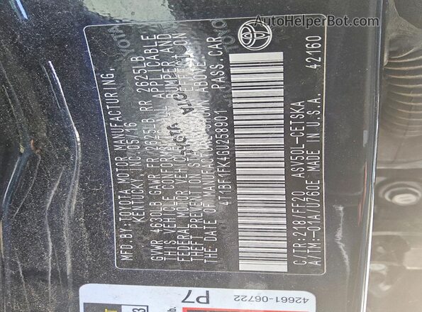 4T1BF1FK4GU258901 2016 TOYOTA CAMRY Black Widok komory silnika