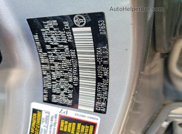 4T1BF1FK4HU271682 2017 TOYOTA CAMRY Silver Vista del compartimento del motor
