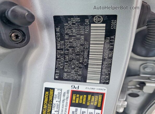 4T1BF1FK8HU715517 2017 TOYOTA CAMRY Silver Вид підкапотного простору