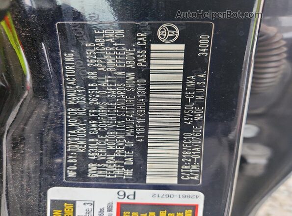4T1BF1FK9HU413010 2017 TOYOTA CAMRY Black Вид підкапотного простору