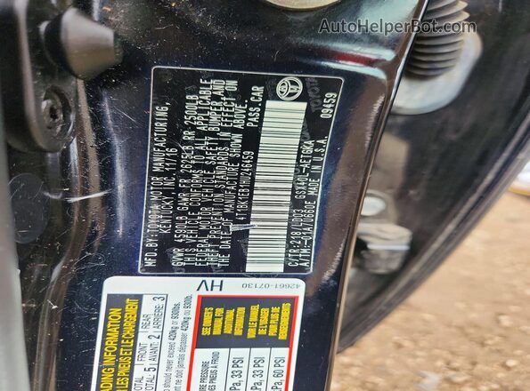 4T1BK1EB1HU246459 2017 TOYOTA AVALON Black Vista del compartimento del motor