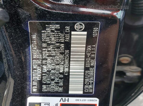 4T1BK1EB4HU254796 2017 TOYOTA AVALON Black Engine compartment view