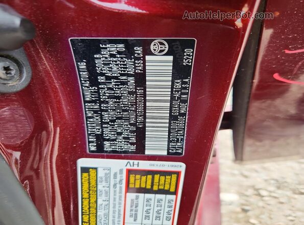 4T1BK1EB6GU201161 2016 TOYOTA AVALON Burgundy Widok komory silnika