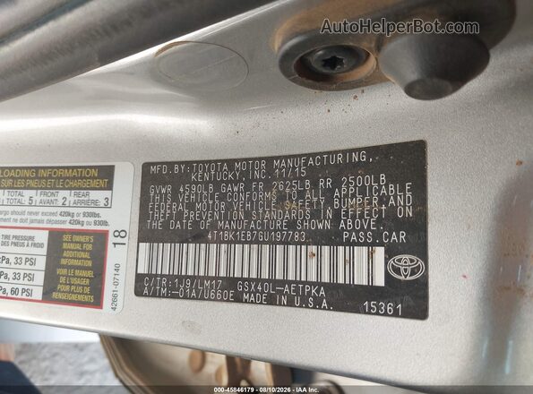 4T1BK1EB7GU197783 2016 TOYOTA AVALON Gray ძრავის განყოფილების ხედი