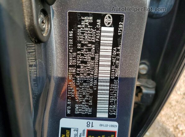 4T1BK1EB9GU239080 2016 TOYOTA AVALON Gray ძრავის განყოფილების ხედი