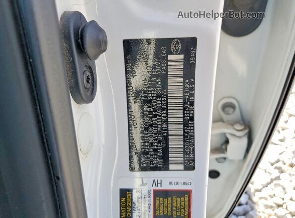 4T1BK1EB9JU269722 2018 TOYOTA AVALON White Вид підкапотного простору