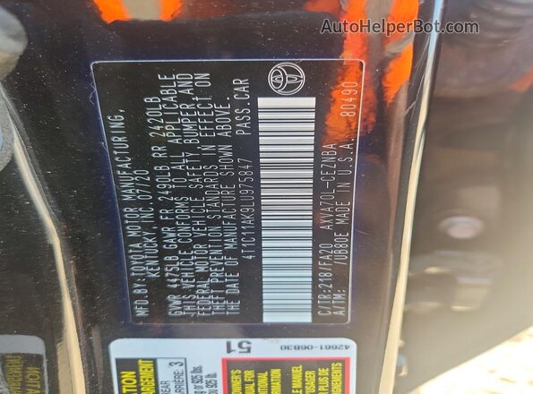 4T1C11AK9LU975847 2020 TOYOTA CAMRY Black Widok komory silnika