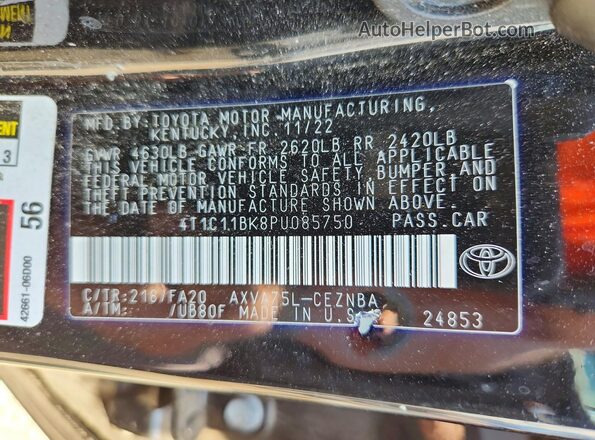 4T1C11BK8PU085750 2023 TOYOTA CAMRY Черный Вид подкапотного пространства