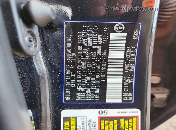 4T1C31AK3LU525864 2020 TOYOTA CAMRY Black ძრავის განყოფილების ხედი