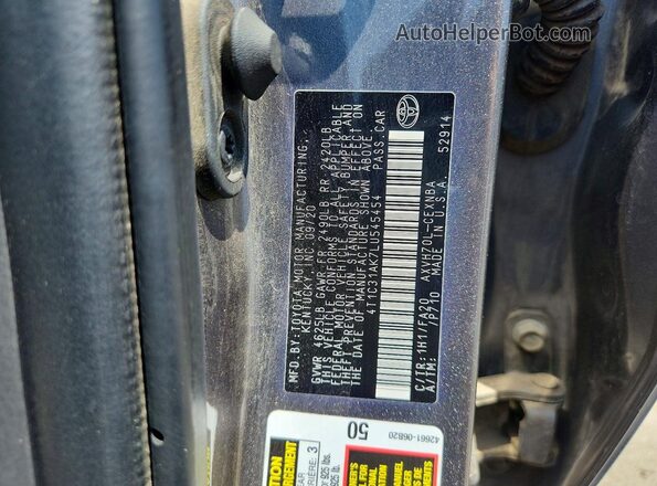 4T1C31AK7LU545454 2020 TOYOTA CAMRY Gray ძრავის განყოფილების ხედი