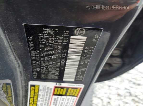 4T1DAACK0SU062121 2025 TOYOTA CAMRY Gray VIN sticker view
