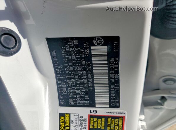 4T1DAACK0SU185305 2025 TOYOTA CAMRY White Engine compartment view