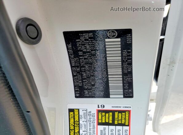 4T1DAACK0SU574770 2025 TOYOTA CAMRY Белый Вид подкапотного пространства