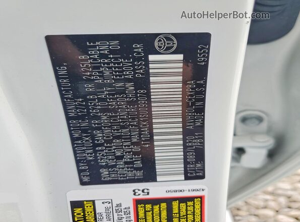 4T1DAACK1SU099078 2025 TOYOTA CAMRY White Engine compartment view
