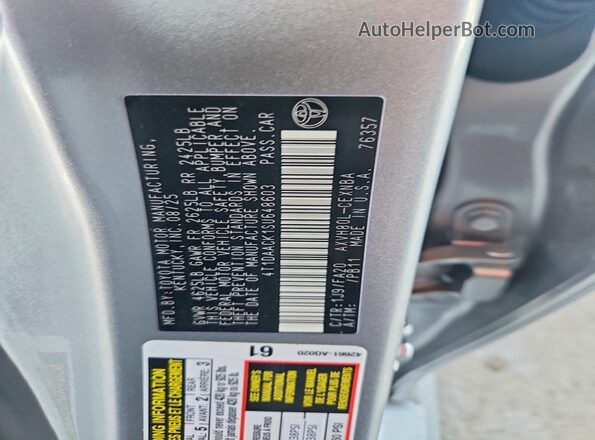 4T1DAACK1SU648603 2025 TOYOTA CAMRY Silver Vista del compartimento del motor