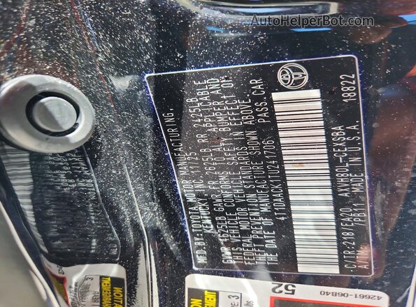 4T1DAACK1TU241706 2026 TOYOTA CAMRY Black Շարժիչի բաժամունքի տեսք