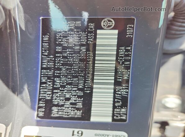 4T1DAACK2SU041237 2025 TOYOTA CAMRY Gray Engine compartment view