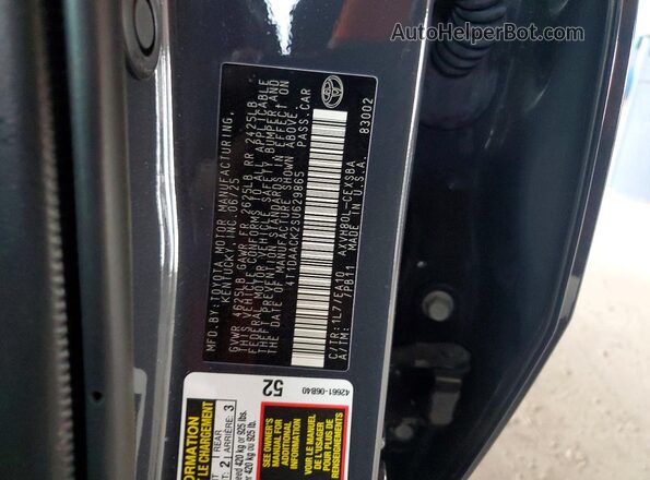 4T1DAACK2SU629865 2025 TOYOTA CAMRY Gray Շարժիչի բաժամունքի տեսք