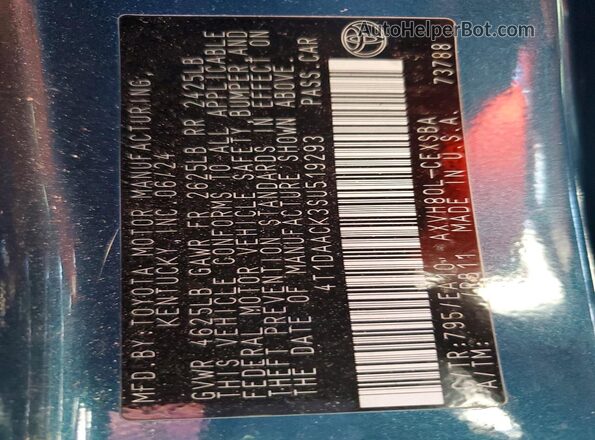 4T1DAACK3SU519293 2025 TOYOTA CAMRY Blue Engine compartment view