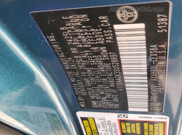 4T1DAACK3SU528897 2025 TOYOTA CAMRY Green Widok komory silnika