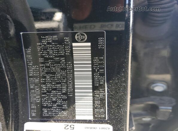 4T1DAACK4SU121624 2025 TOYOTA CAMRY Черный Вид подкапотного пространства
